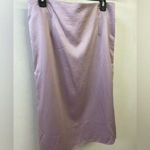 Shiny Lilac Midi Skirt
